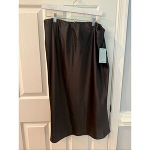 The Vanity Room Black Long Satin Skirt sz 1X NWT